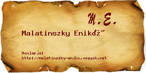 Malatinszky Enikő névjegykártya