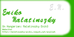 eniko malatinszky business card